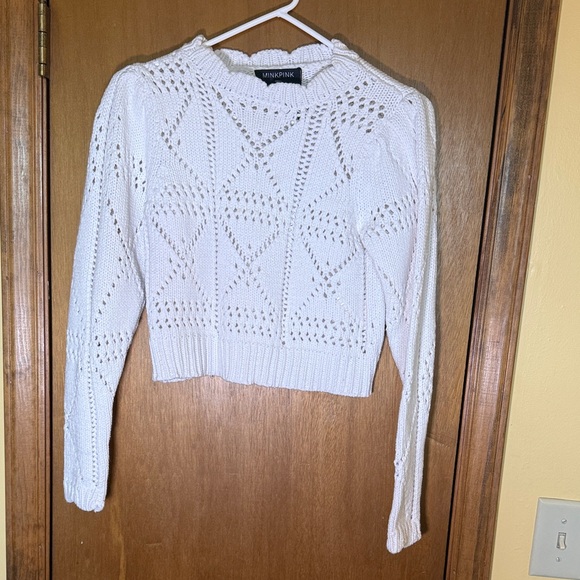 NWT White Knit Sweater by MinkPink size Small - Picture 4 of 8